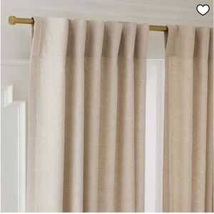 West Elm Custom Size European Flax Linen Curtain - Natural Flax 48x101